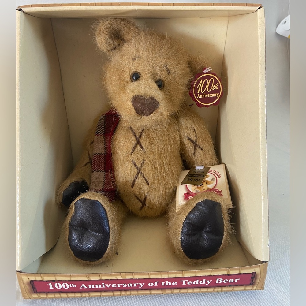 Dan Dee Teddy's Teddy Bear 100 Anniversary Brown Mohair Chadwick Fumbly 2002